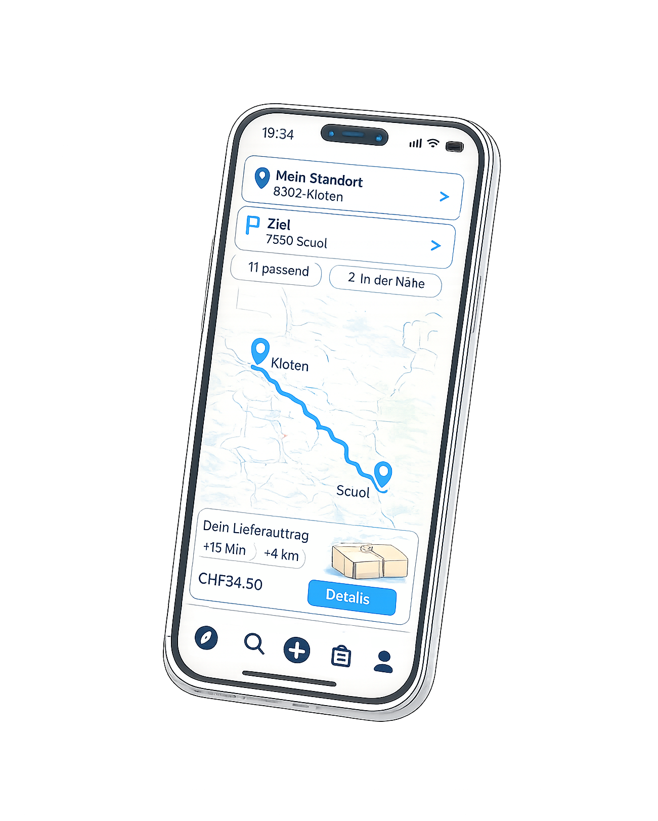 Maglano-Go-App auf einem Smartphone